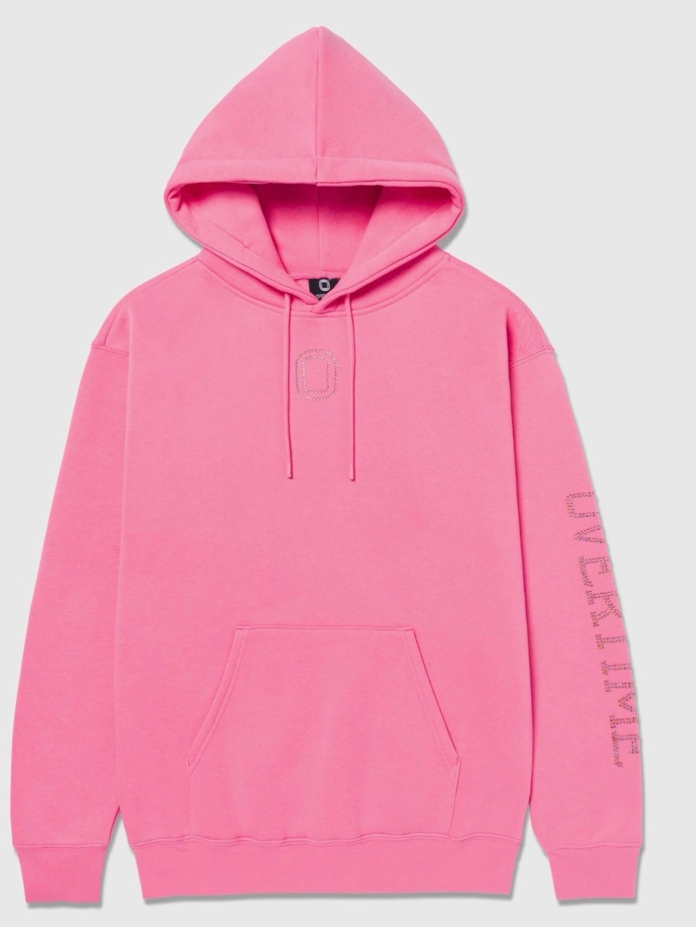 Men's Pink Pullover Hoodie with Sleeve Logo